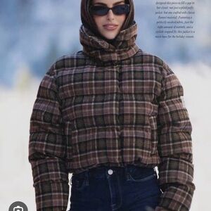 Dairy Boy Plaid Puffer Jacket for Women